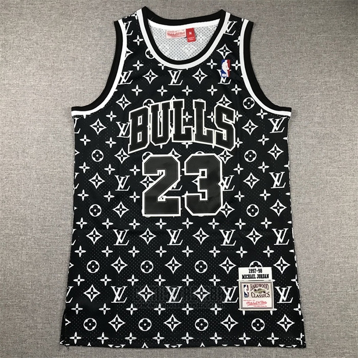 Camiseta Chicago Bulls x LV Michael Jordan #23 Mitchel & Ness 1997-98 Negro